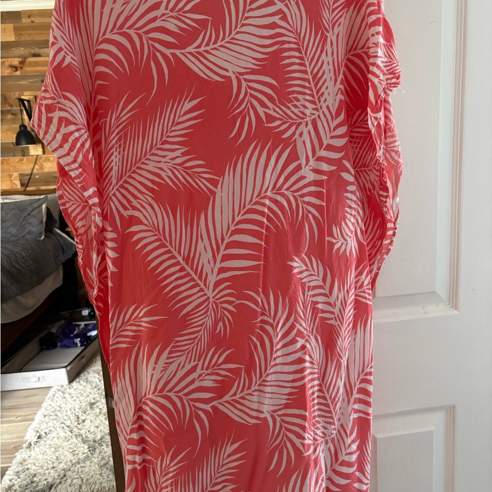 Cleobella Coral Palm Print Women's Swim Cover-Up. - Picture 5 of 5